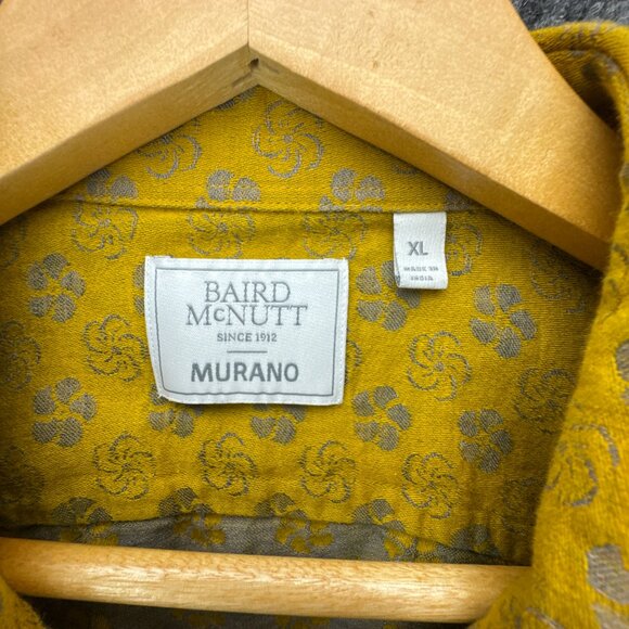 Baird McNutt Murano Shirt Mens Extra Large Linen‎ Blend Button Up Mustard Yellow - Picture 9 of 14